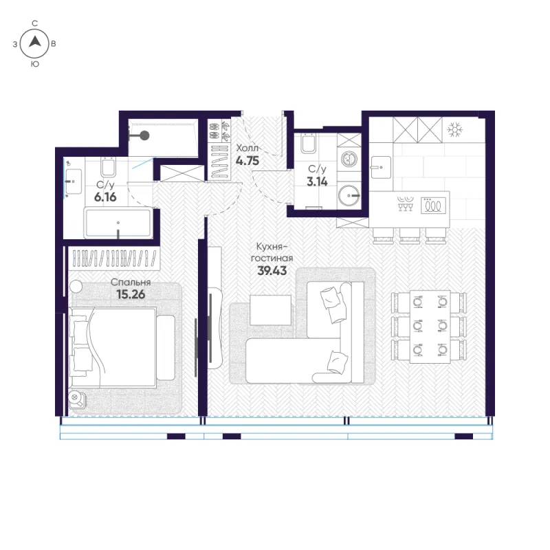 2-комн. 71.8 м²