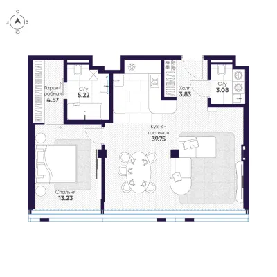 72,1 м² — планировка