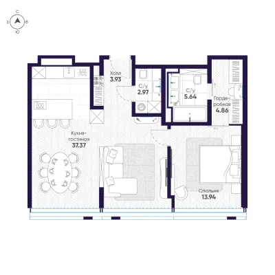 71,3 м² — планировка