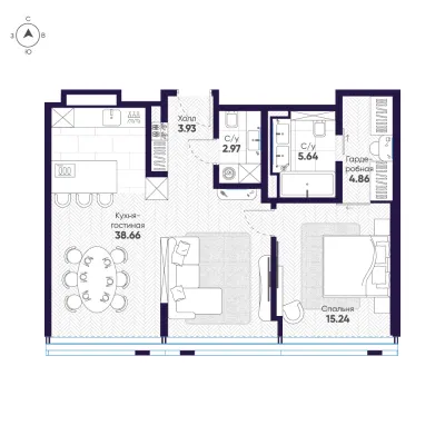 71,3 м² — планировка