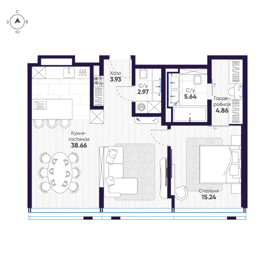 2-комн. 71,3 м²