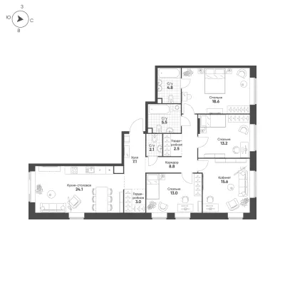 118,3 м² — планировка