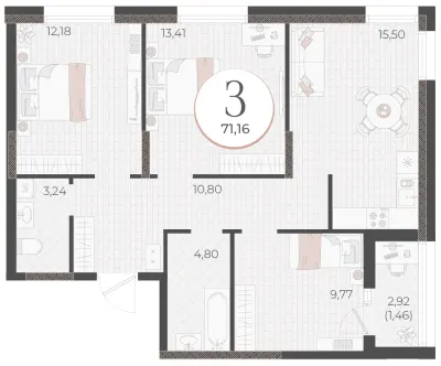 71,2 м² — планировка
