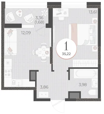 35,2 м² — планировка