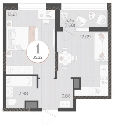 35,2 м² — планировка