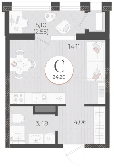 24,2 м² — планировка