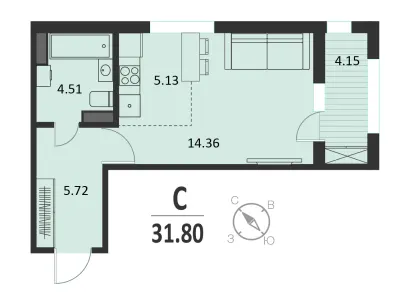 31,8 м² — планировка