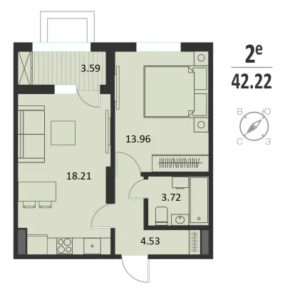 42,2 м² — планировка