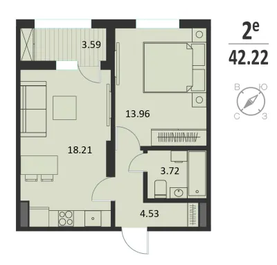 42,2 м² — планировка