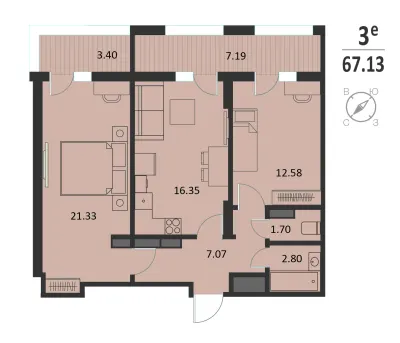 67,1 м² — планировка