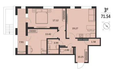 71,5 м² — планировка
