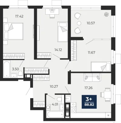 88,8 м² — планировка