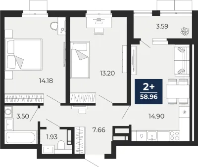 59 м² — планировка