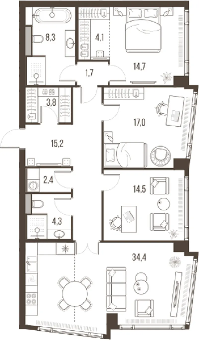 4-комн. 120.4 м²