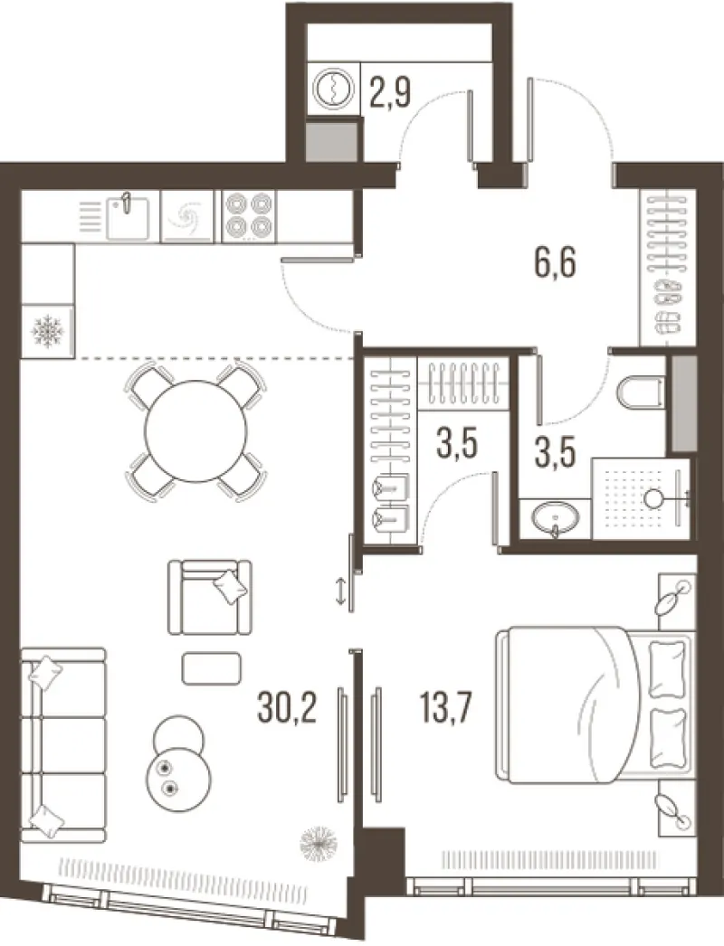 2-комн. 60.4 м²