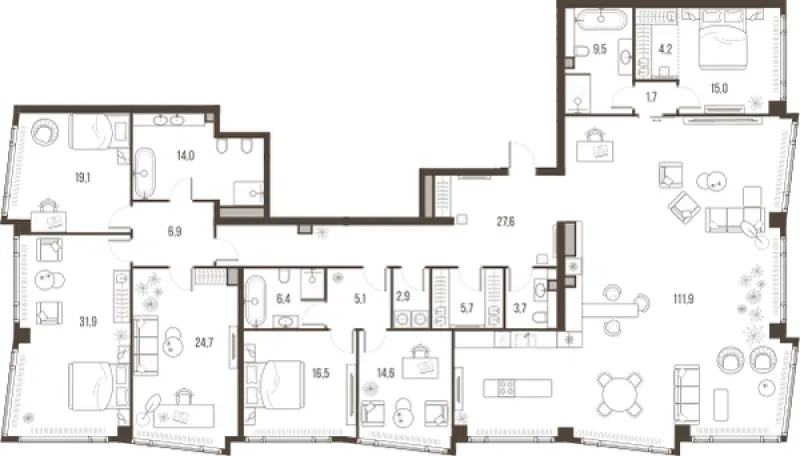 7-комн. 321.4 м²