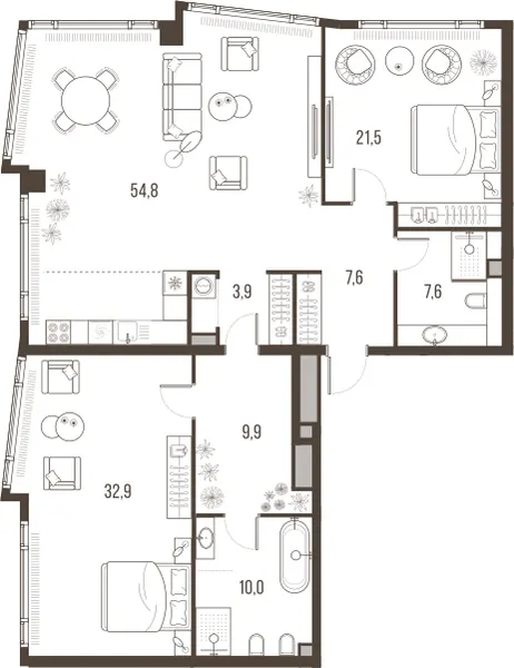 3-комн. 148.2 м²
