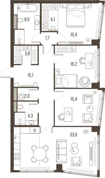 4-комн. 120.1 м²