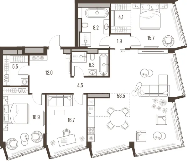 4-комн. 152.3 м²