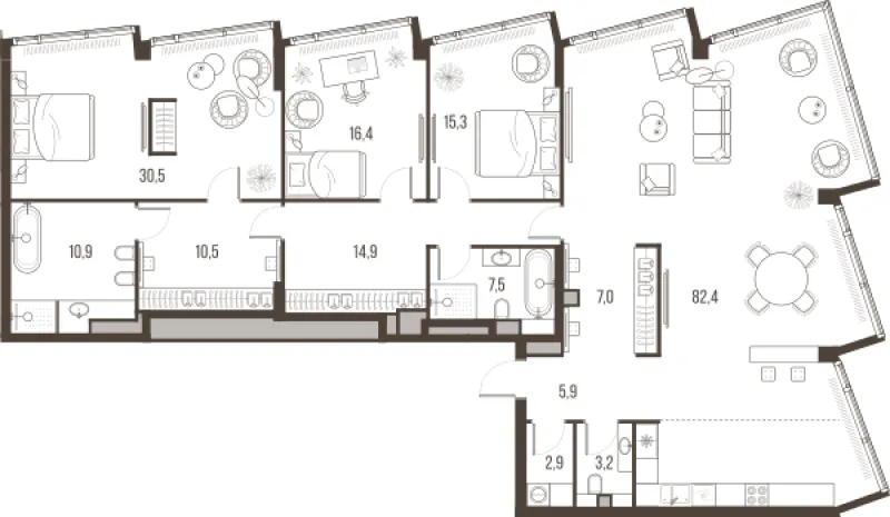 4-комн. 207.4 м²