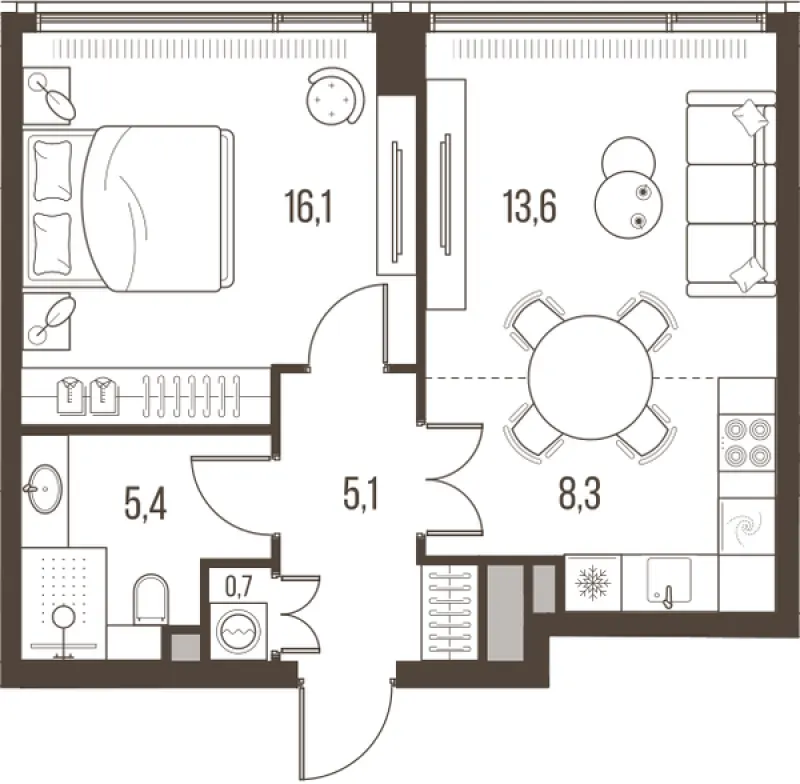 2-комн. 49.2 м²