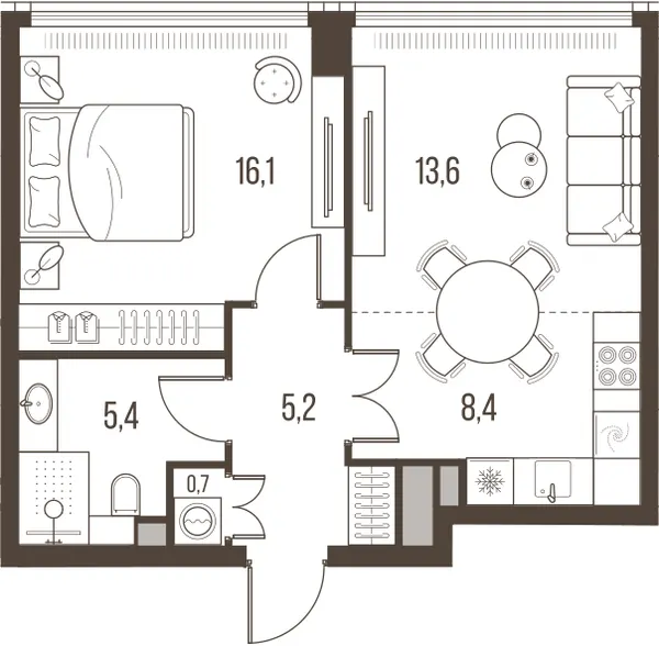 2-комн. 49.4 м²