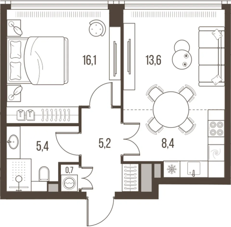 2-комн. 49,4 м²