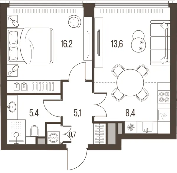 2-комн. 49.4 м²