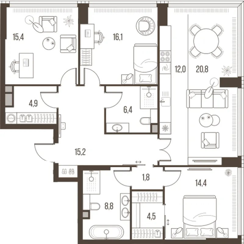 4-комн. 120.3 м²