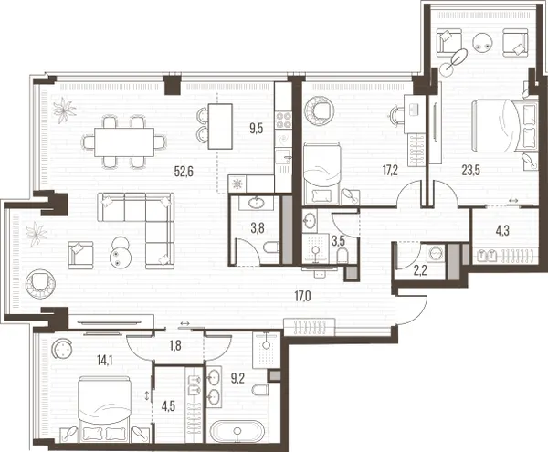 4-комн. 163.2 м²