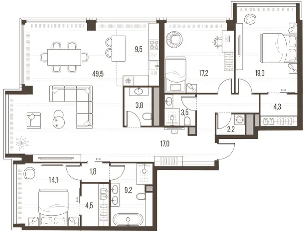 4-комн. 155,6 м²