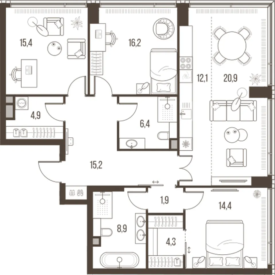 4-комн. 120,6 м²
