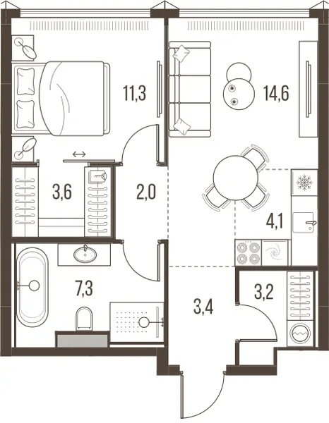 2-комн. 49.8 м²