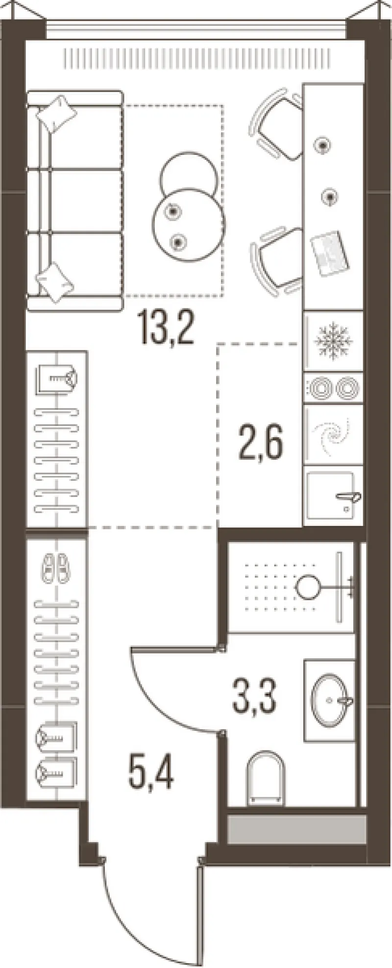 1-комн. 24.5 м²