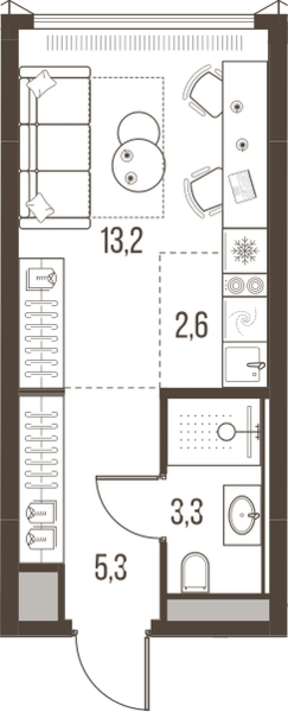 1-комн. 24,4 м²