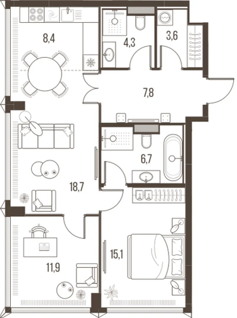 3-комн. 76.5 м²