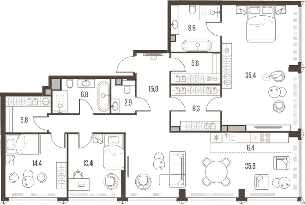 4-комн. 159.3 м²
