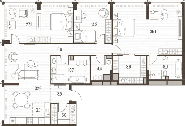 4-комн. 160.2 м²