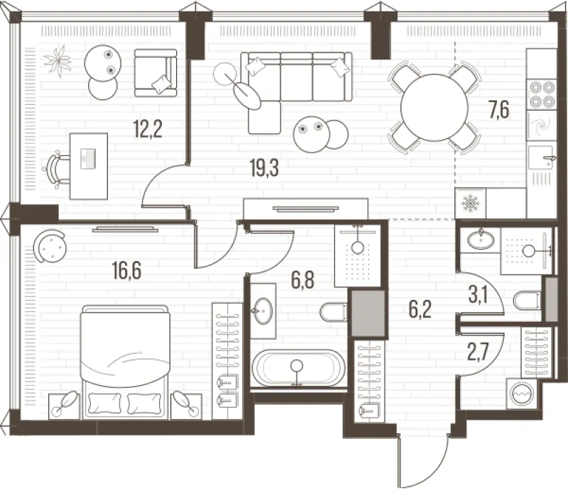 3-комн. 74.5 м²