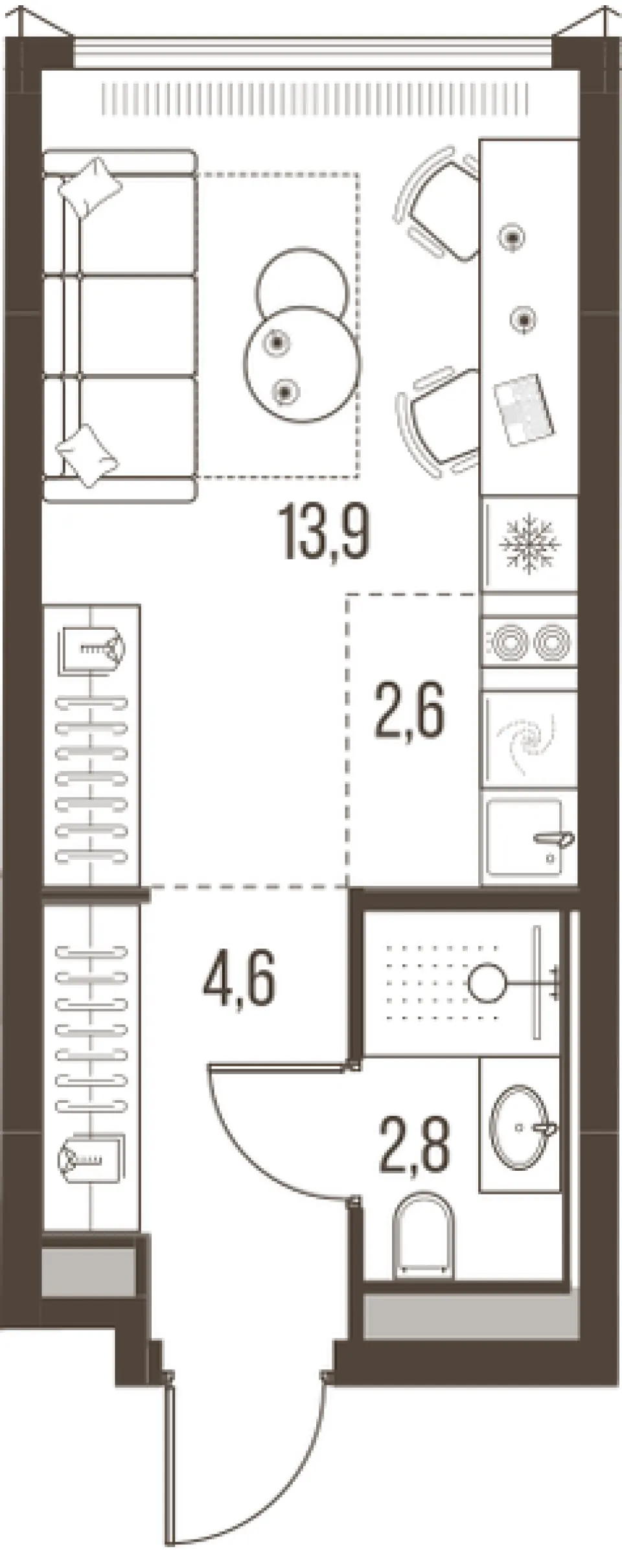 1-комн. 23,9 м²