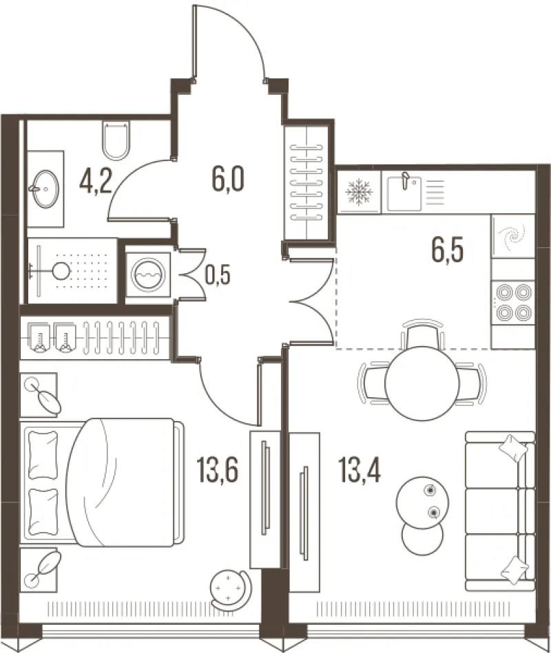 2-комн. 44.2 м²