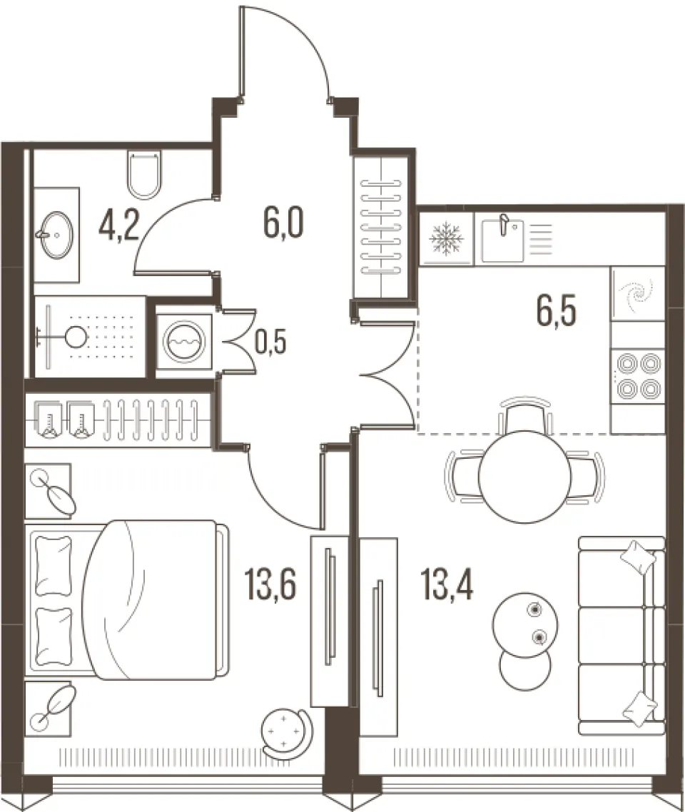 2-комн. 44,2 м²