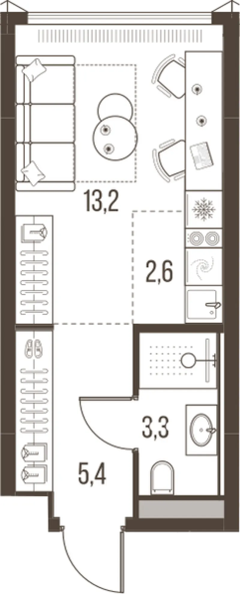 1-комн. 24.5 м²