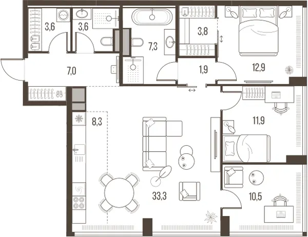 4-комн. 104,1 м²