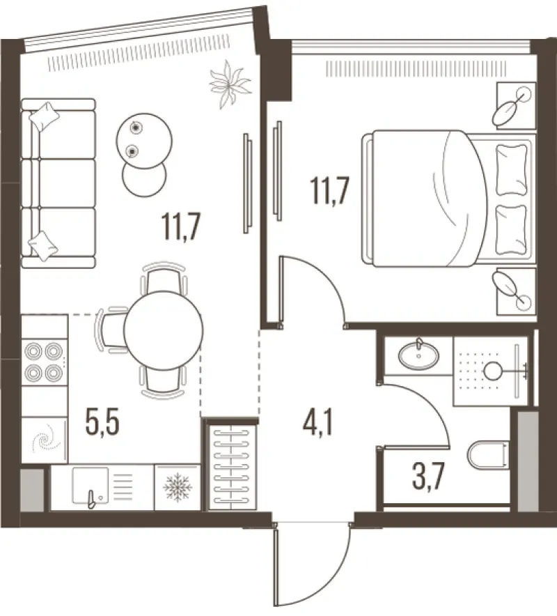 2-комн. 36.7 м²