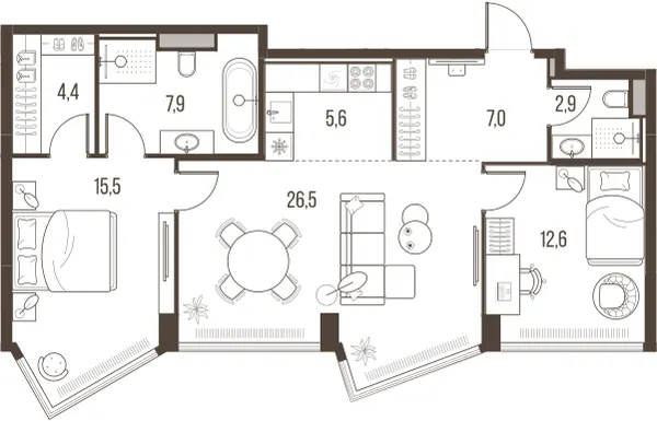 3-комн. 82.4 м²