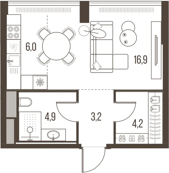 1-комн. 35.2 м²