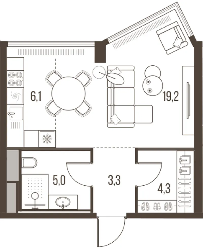 1-комн. 37.9 м²