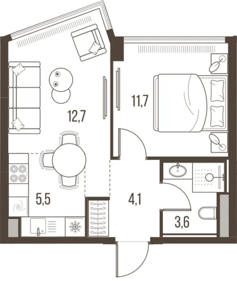 2-комн. 37.6 м²