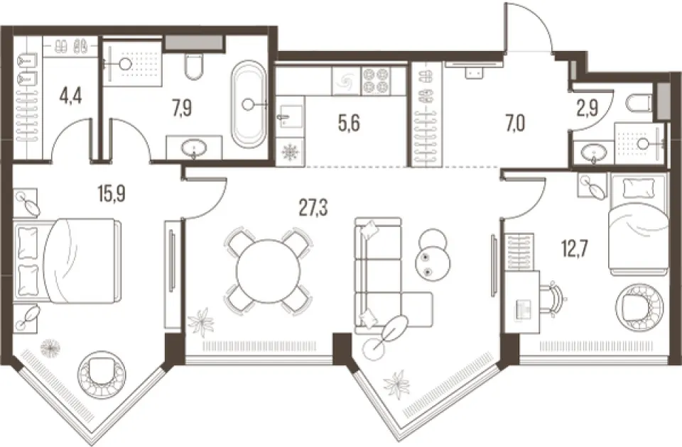 3-комн. 83,7 м²